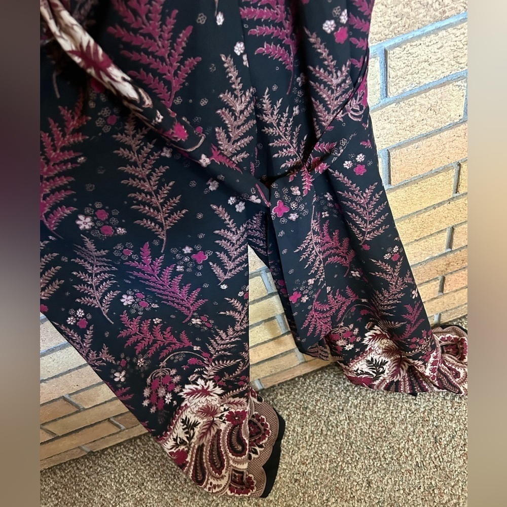Anthropologie One September Breezeway Jumpsuit Embroidered Wide Leg Long Sleeve - Picture 4 of 11